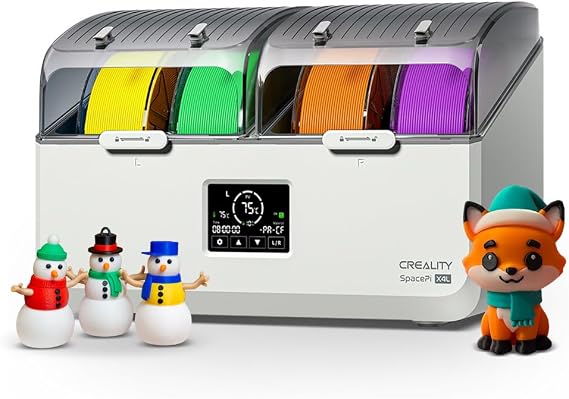 Creality Filament Dryer, Space Pi X4L Filament Storage Box for 4 Spools, Dual Independent Heating Chambers, 75C Max Temperature, Compatible with 1.75mm 2.85mm PLA PETG ABS TPU PC PA PAHT
