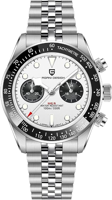 LACZ DENTON Pagani Design Panda Dial Men's Chronograph Watches Japan VK64 Movement Stianless Steel 100M Waterproof Men Fashion Casual Watch