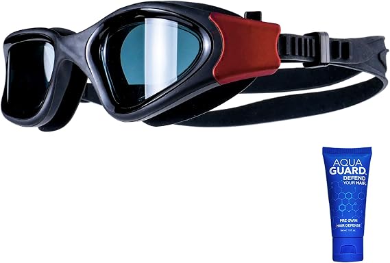 Ampyx Swimming Goggles, Anti-Fog, UV Protection, Adjustable | 180-degree view, anti-fog coating, 100% UV protection, soft silicone gaskets, one-click fit, unisex