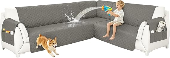 Waterproof Sectional Couch Covers L Shape Sofa Cover 6 Piece