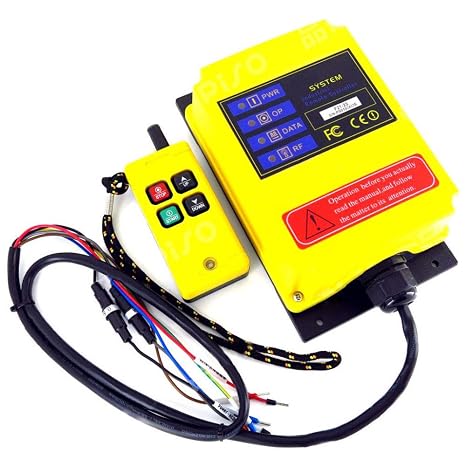 Industrial Wireless Remote Controller Switch AC DC Electric Hoist Transmitter Receiver for Crane and Winch Accessories F21-2S,100m Control Distance (24VDC)