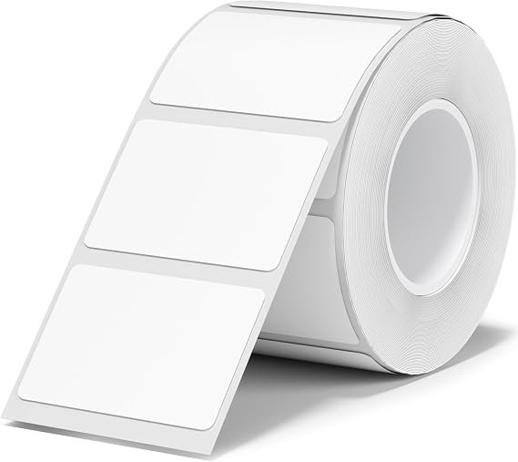 NIIMBOT Kendinden yapışkanlı termal etiketler, B1/B21/B3S etiket bandı, okul, ev, ofis, küçük işletmeler için kağıt (beyaz-dikdörtgen, 30 x 20 mm)