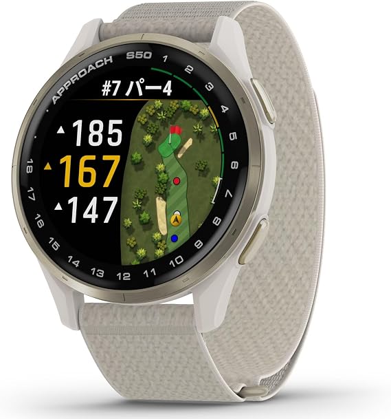 ガーミンGARMIN Approach S50 Black/Ivory 2カラー展開 ゴルフGPSウォッチ AMOLEDタッチディスプレイ バーチャルキャディ ロングバッテリー Android/iOS対応 Suica対応 心拍数 睡眠モニタリング ストレス計測 体力を数値化 消費カロリー 健康管理 活動量計日本正規品