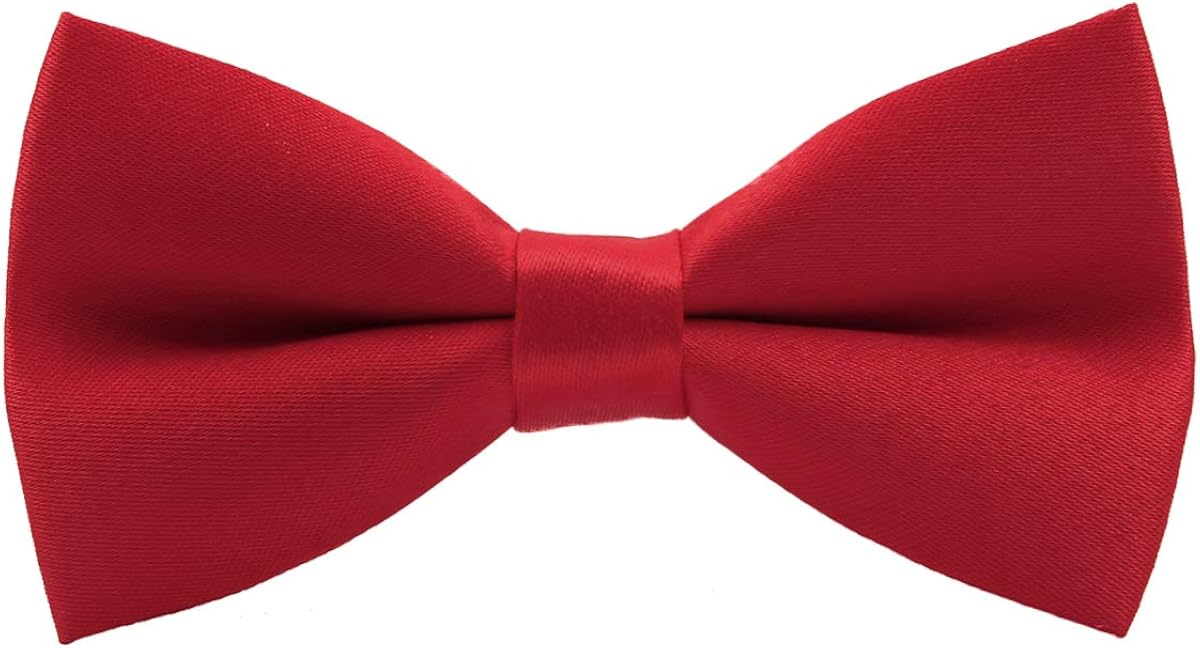 Wirarpa Mens Classic Pre-tied Bow Ties Formal Solid Tuxedo Adjustable Length Neck Bowtie Wedding Christmas Red M