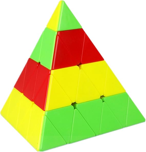 CuberSpeed QY Toys 4x4 Pyramid stickerless Magic Cube Triangle Master Pyramid Speed Cube