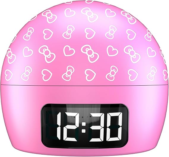 Hello Kitty Ambient Light Clock with Multi-Alarm USB-Powered Projection Light & Clock with Cute Design