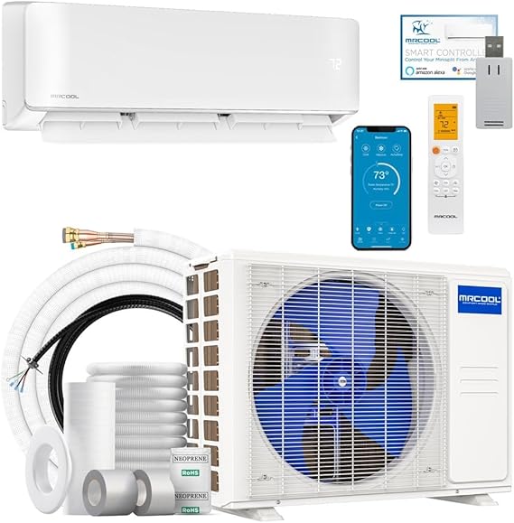 MrCool DIY Mini Split w/Line Set & by IWAE | 12K BTU 23.5 SEER2 25 ft Line Set
