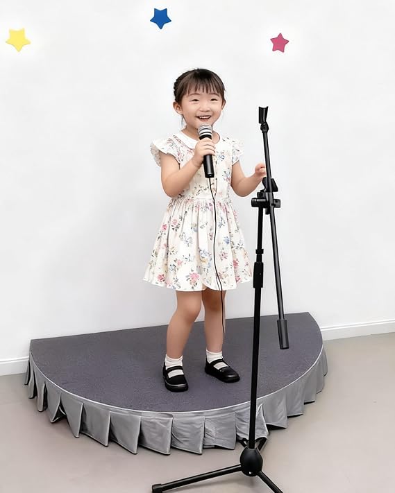 Kid Portable Stage for Child Performance, School Events Entertainment Stages/Band Mini Deck, Wedding Risers System Foldable Legs(Large)