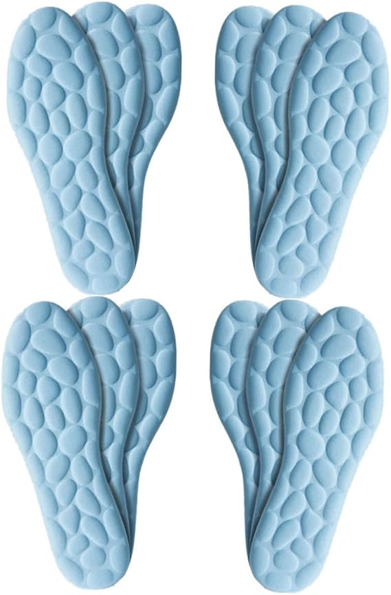 6 Pairs Breathable Sports Shoe Insoles for Men Women High Elastic Shock Absorption Sweat-Absorbing Non-Slip Inserts Comfortable Support for Sneakers and Boots Cuttable Replacement