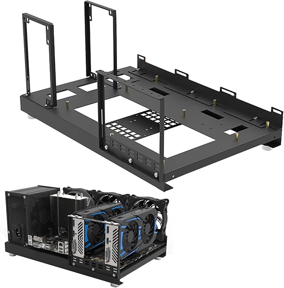 PC Test Bench Open Air Frame Set, Open Case Set, ATX Pc Case, Vertical Overclocking Open Steel Frame Chassis Rack, TX Motherboard Test Bench Open Air Computer Case, Good Heat Dissipation