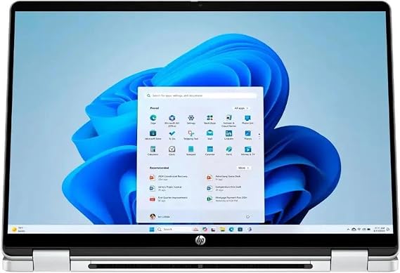 HP OmniBook 5 Flip 2-in-1 14インチ FHD+ タッチスクリーンノートパソコン、Intel Core 7 150U、Intel Graphics、16GB DDR5、512GB SSD、Copilot、バックライトキーボード、Win 11 Pro、シルバー。