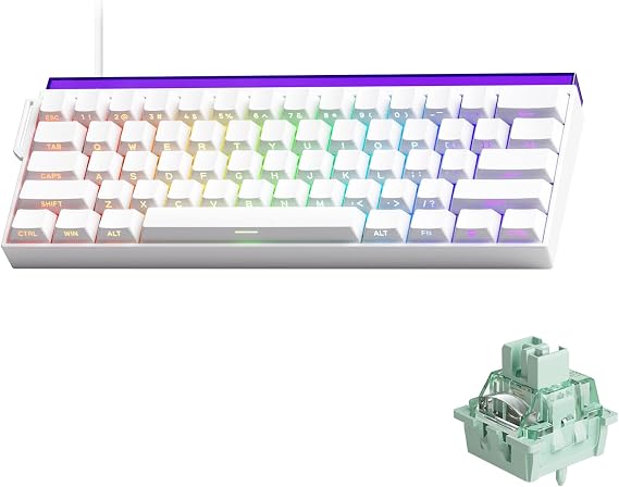 Shine60 Rapid Trigger Wired Gaming Keyboard Shine-Through SP White Hall Effect Keyboard, Glare Magnetic Switch