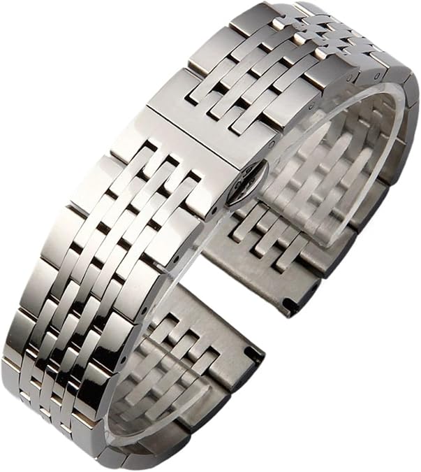 Stainless Steel Watch Strap Men Women Quick-Release Replacement Watch Band Metal Wristband Folding Buckle