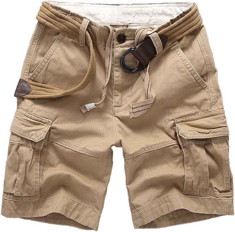 SINAIRSOFT Mens Cargo Shorts,Tactical Outdoor Casual Camo Shorts with Belt,Multi-Pocket Relaxed Fit Hiking Shorts