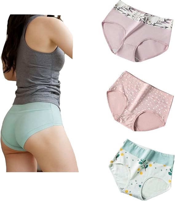 Women's High Waisted Cotton Underwear - Tummy Control Seamless Panties, Workout & Daily Wear