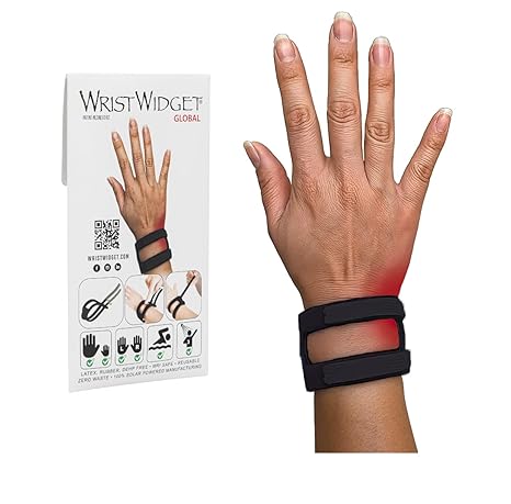 WristWidget® Black Adjustable Wrist Brace for TFCC Tears, One Size fits most. For Left and Right Wrists, Support for Weight Bearing Strain, Exercise