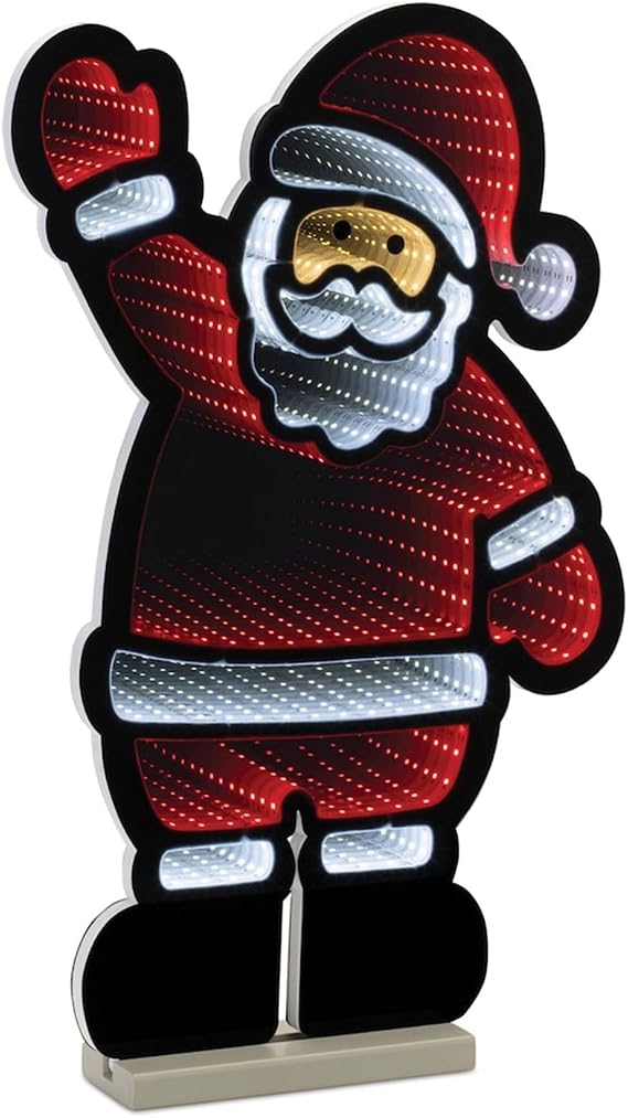 Melrose Santa Infinity Light, 13-inch Height, Acrylic