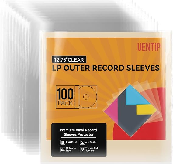 100-Pack Gatefold Vinyl Outer Sleeves-12.75" Record Sleeves Outer-Clear Professional Vinyl Record Storage Protector for Single & Double LP Album Covers (Outer Sleeves)