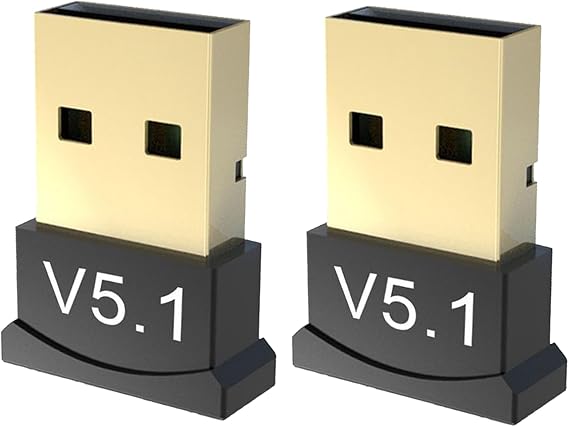 2 Pack Bluetooth 5.1 EDR USB Adapter for PC Receiver - Transmitter for Computer Desktop, Compatible with Laptop, Headset, Speaker, Keyboard, Mouse, Printer, Windows7/10/11