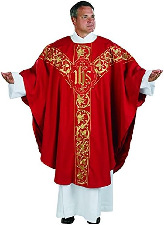 Embroidered Chasuble -Red