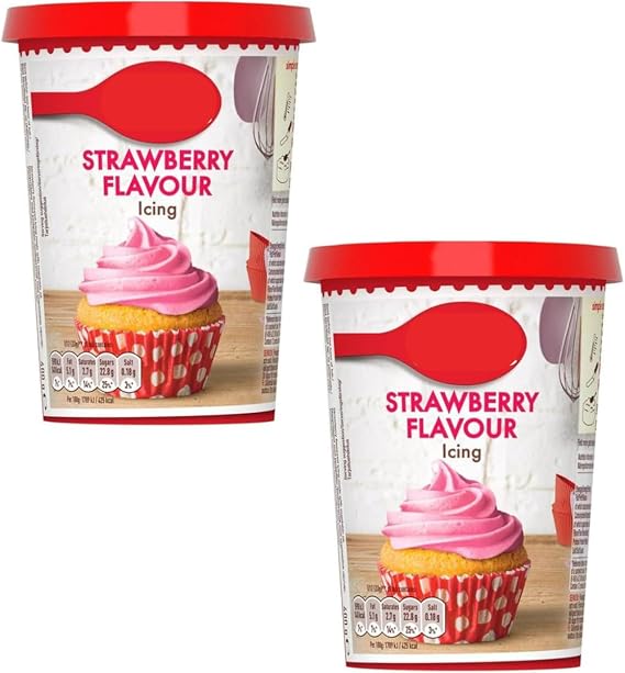 Strawberry Flavour Icing 400g, Pack Of 2, Smooth & Creamy Frosting for Cake Decorating, Cupcakes, Cookies & Desserts,Piping Icing for Baking & Pastry Decoration,Ideal for Home Bakers & Professionals