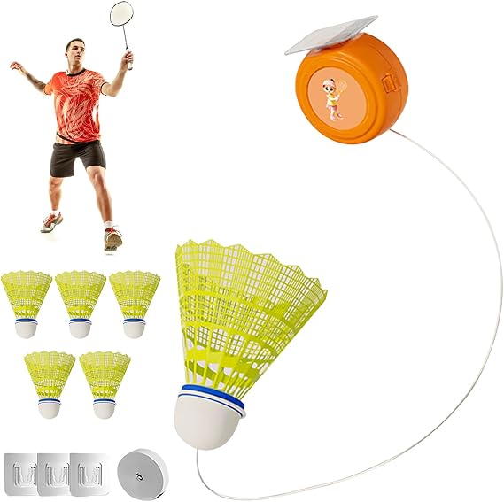 Badminton Training Tool, Study Badminton Trainer,Badminton Single-Player Adjustable Trainer Device,Automatic Rebound Badminton Training Tool Badminton -Study Practice Machine