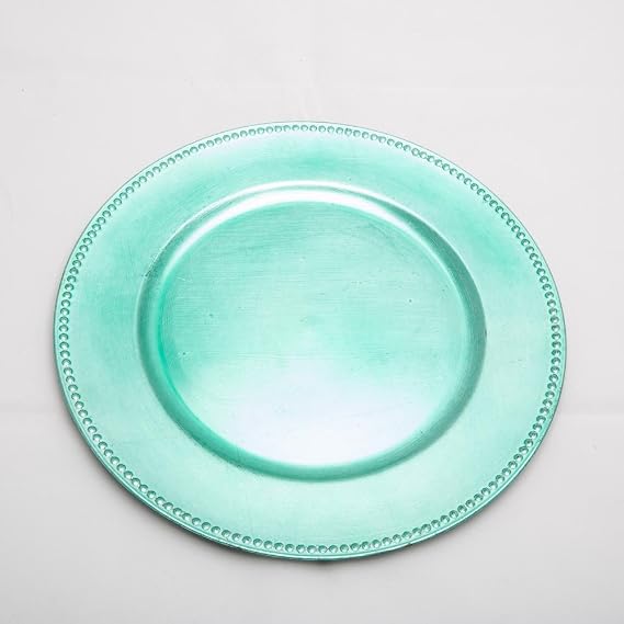 Richland Charger Plate Beaded Round 13" Aqua Blue Set of 24