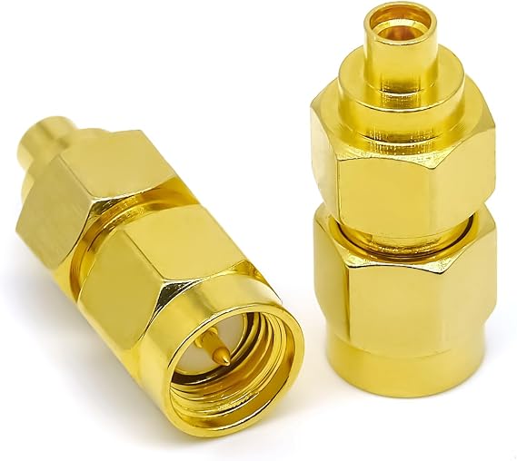 2PCS SMA to MMCX Adapter, Low Loss SMA Male to MMCX Female Coax Connector Coax Cable Antenna Adapter for Repeaters, Audio, Video