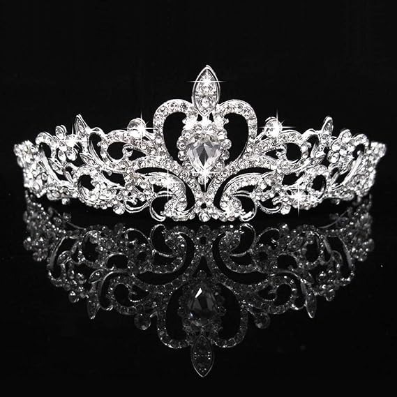 Crystal Rhinestone Tiara Crown for Princess Bridal Prom Bridal Party Wedding Hair Headband for Women