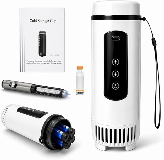 Insulin Cooler for Diabetic Medication, Portable Insulin Refrigerator with 3264F Temperature Control, Quiet Medicine Cooler Fits Multiple Insulin Pens for Home Travel Office (White)