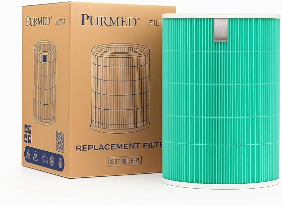 Purmed Xiaomi Smart Air Purifier 4 Pro Compatible HEPA + Carbon Internal Filter (Green) – 3 Layer Filtration with Replaceable Carbon Filter