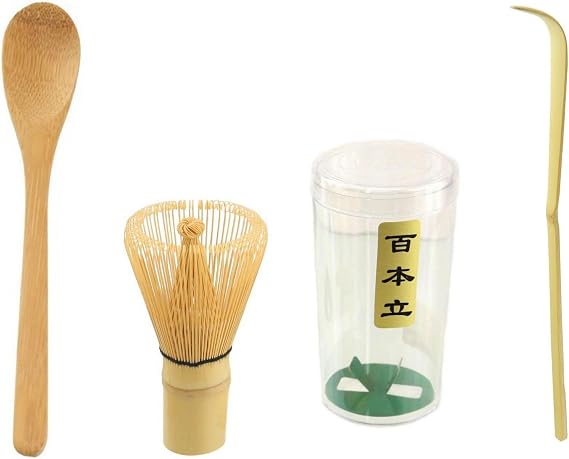 JapanBargain, Matcha Whisk Set, Japanese Bamboo Chasen, Chashaku Tea Scoop and Spoon Set, Traditional Green Tea Ceremony Tools for Authentic Matcha Preparation