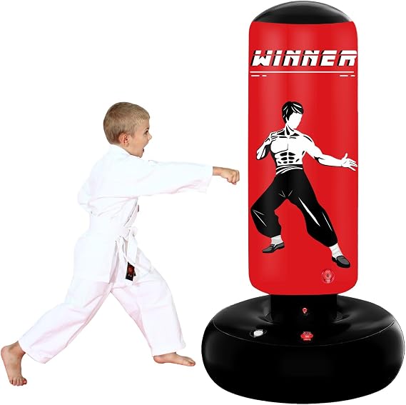 Punching Bag for Kids,67" Inflatable Kids Boxing Bag Toy Gift for Age 5-12 | Larger Stable Kids Punching Bag,Inflatable Punching Toys,Gift for Boys Girls,Practicing Karate,Taekwondo,MMA