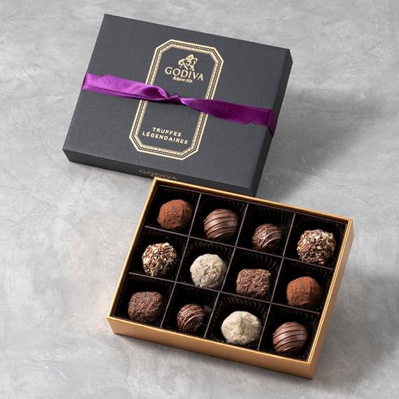 GODIVA Chocolate Legendale Truffles 12 Pieces Confectionery Sweets Gift Present Medium