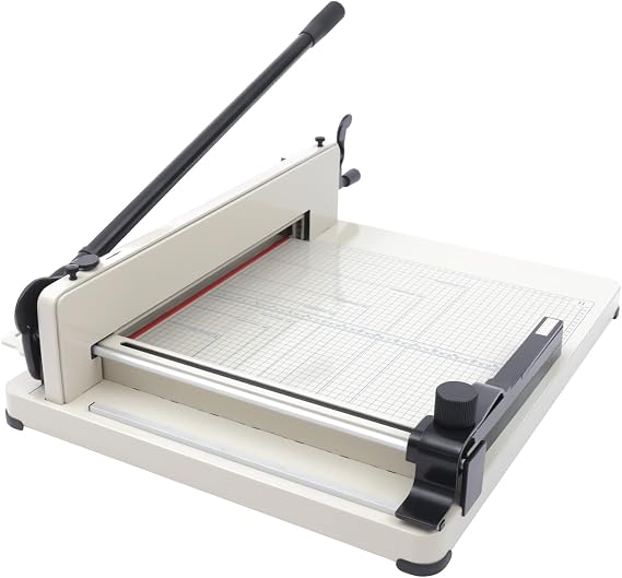 Heavy Duty Paper Cutter, 17 Guillotine Paper Cutter Paper Scrap Slicer Trimmer w/HSS Blade & Metal Base, Max 1.42Inch Cutting Thickness Cardstock Trimmer for Office Home School Picture Shop