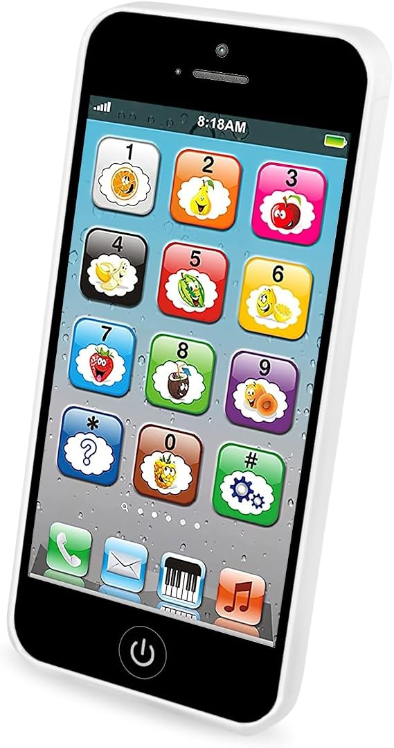 Toy Learning Play Cell Phone with 8 Functions and Dazzling Lights Interactive Toy for Toddler Baby Kids Boys Girls