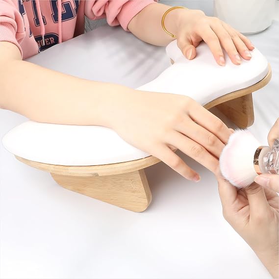 ANGNYA Arm Rest for Nails Tech Nail Hand Rest Manicure Pillow for Nail Tech | U-shaped, with Detachable Brackets, Microfiber PU Leather, Easy to Assemble, Sturdy and Comfortable, Good Support for Hand