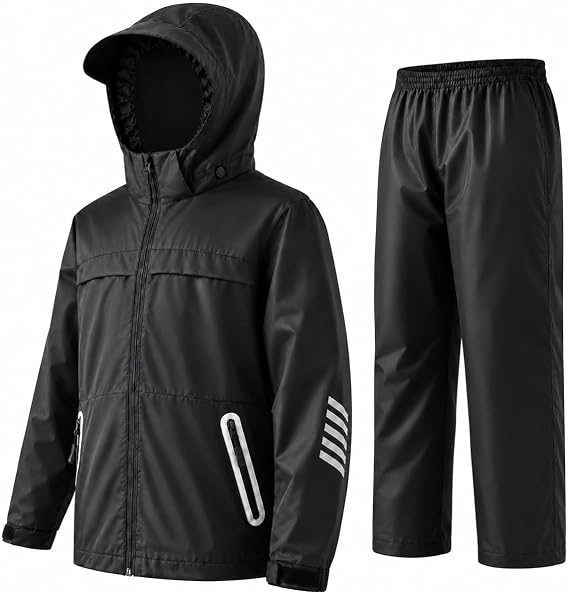SWISSWELL Kids Rain Gear Boys Girls Youth Rain Jacket and Pants
