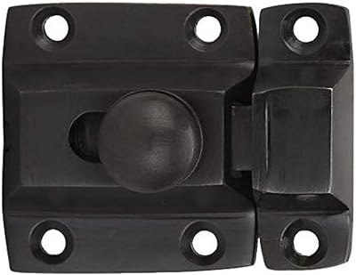 A29 Solid Brass Cabinet Door Latch Handmade Oil Rubbed Bronze Finish Latch with Twist Knob for Cabinet Closet Kitchen Door