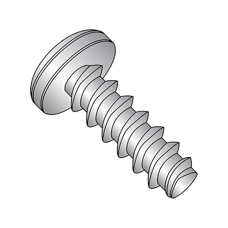 Small Parts 0406LPP410 410 Stainless Steel Thread Rolling Screw for Plastic, Passivated Finish, Pan Head, Phillips Drive, #4-20 Thread Size, 3/8" Length (Pack of 50)