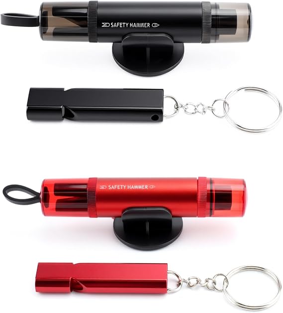 2 Pcs Emergency Car Window Breaker and Seatbelt Cutter, Car Emergency Hammer