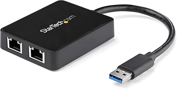 StarTech USB 3.0 Dual Gigabit Ethernet Adapter, w/USB Port (USB32000SPT)