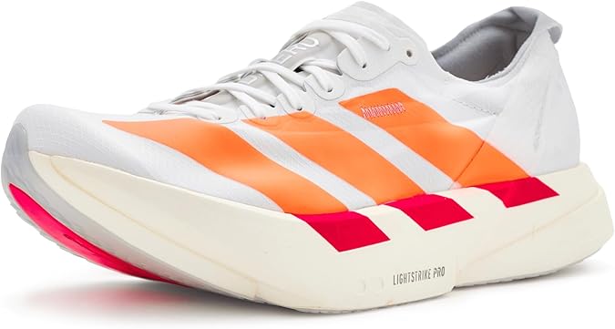 adidas Mens Adizero Adios Pro 4 Running Sneakers Shoes - White, Multi, 11.5 Wide