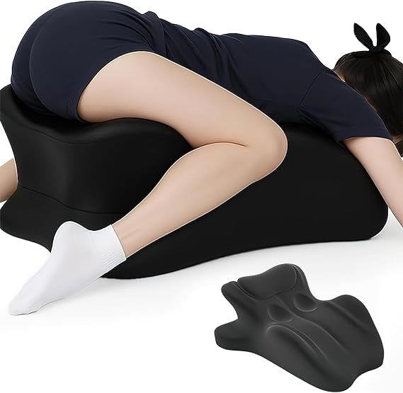 Multifunctional Pillow, Featuring Breathable Memory Foam Waist Support, Large Size with high Resilience, Provides Comprehensive Support (Black)