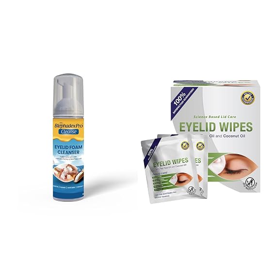 Total Eyelid Care Set Lunovus Premium Eyelid Wipes & Eyelid Foam Cleanser