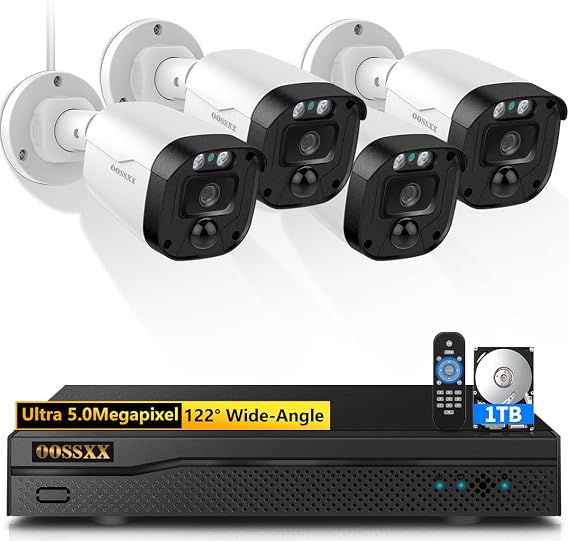 5MP HD-Analog Outdoor Wired Security Camera CCTV Cameras 1TB Hard Drive