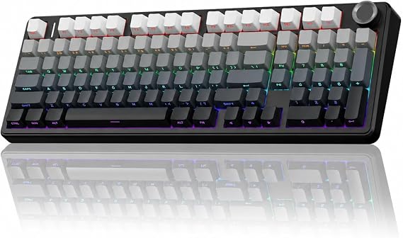 Aula F99 Pro 3 Modlu RGB Hot Swap Mekanik Nimbus V3 Switch Kablosuz Makrolu Klavye Gradyan Gri