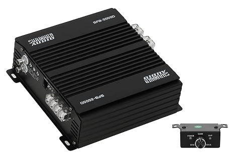 Sundown Audio SFB-2000D 2000W RMS Class D Monoblock Car Amplifier, 1-Ohm Stable Subwoofer Amp with Bass Boost & Remote