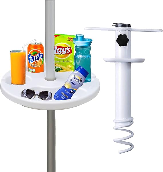 AMMSUN 13" Beach Umbrella Table Tray and beach umbrella sand anchor Beach Accessories