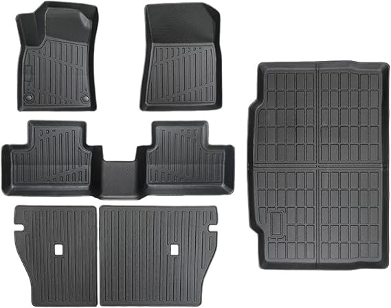MVMOWSOTC Car Floor Mats Compatible for Renault Clio 2019-2024 Rubber All Weather Waterproof Non-Slip Wear-Resistant Auto Accessories Trunk Liner(6PCS)